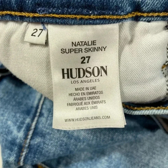 💥HOST PICK💥 Hudson Natalie Super Skinny  Mid-Rise Raw Hem Ankle Jeans Size 27 - Picture 7 of 8